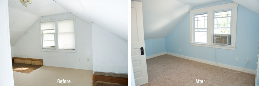 bedroom before and after