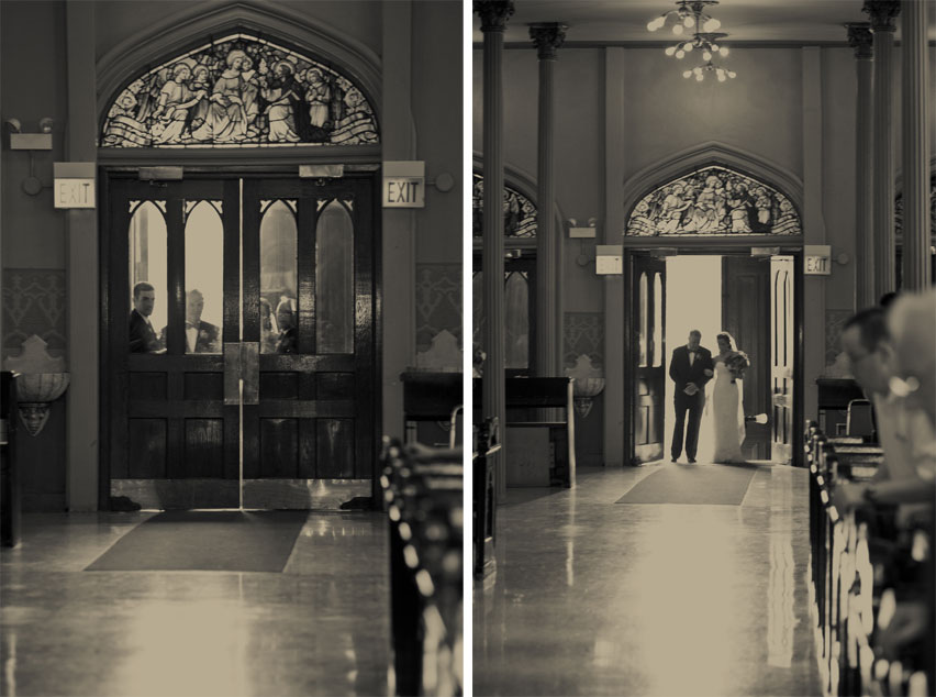 bride enters the church, by Allie Siarto Photography, Lansing Wedding Photographers