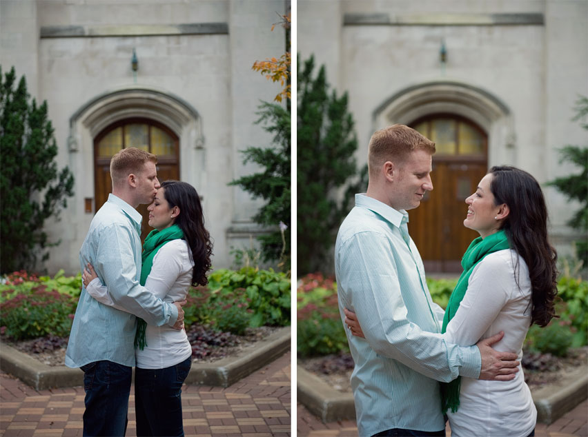 Lauren and Rob, beaumont tower msu campus engagement photos