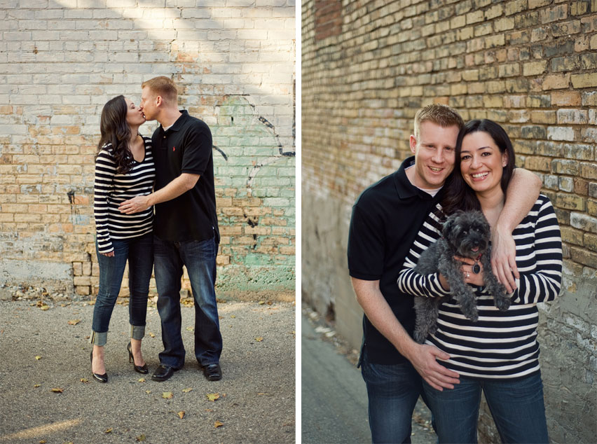 Lauren and Rob, Old Town Lansing Engagement Session with dog