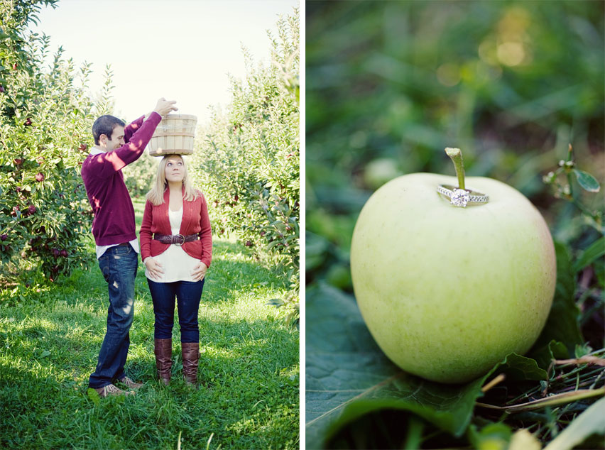 Michigan apple picking engagement session