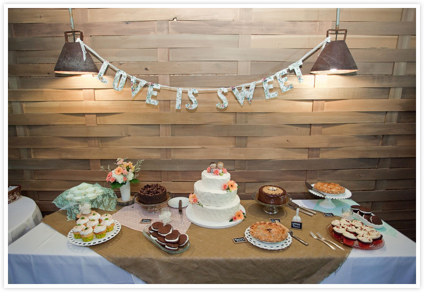 Millcreek barn wedding dessert table
