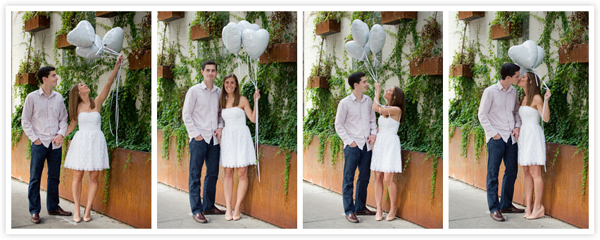 heart balloon engagement photos