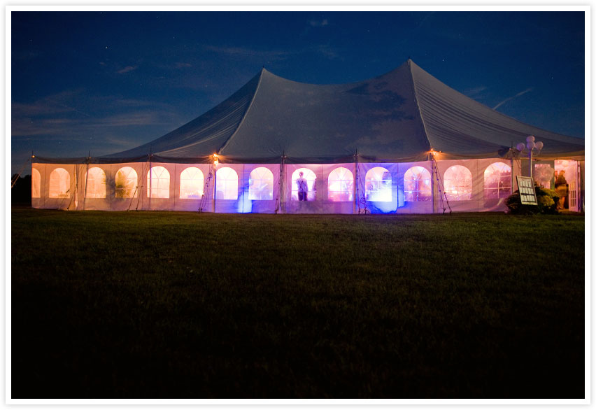 wedding tent at night
