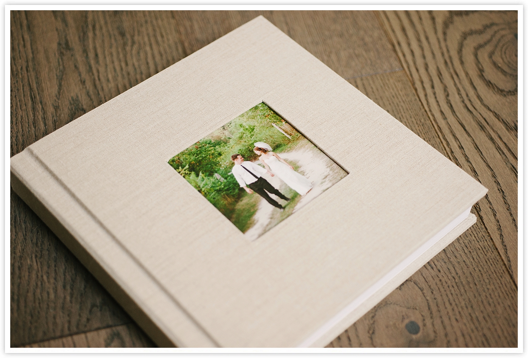 linen wedding album photos