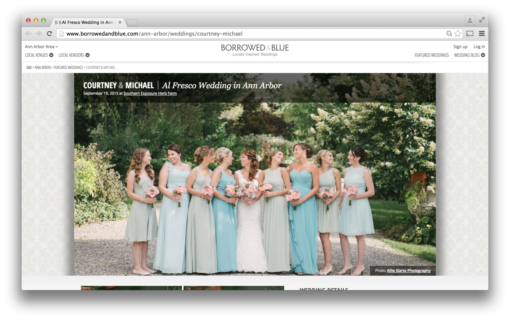 Southern Exposure Herb Farm wedding photos featured on Borrowed and Blue