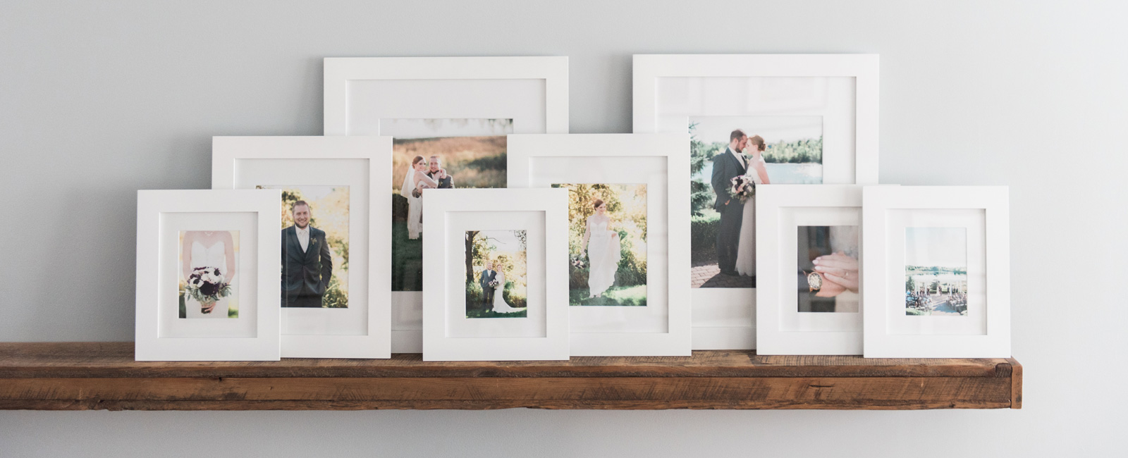 Framed wedding photos