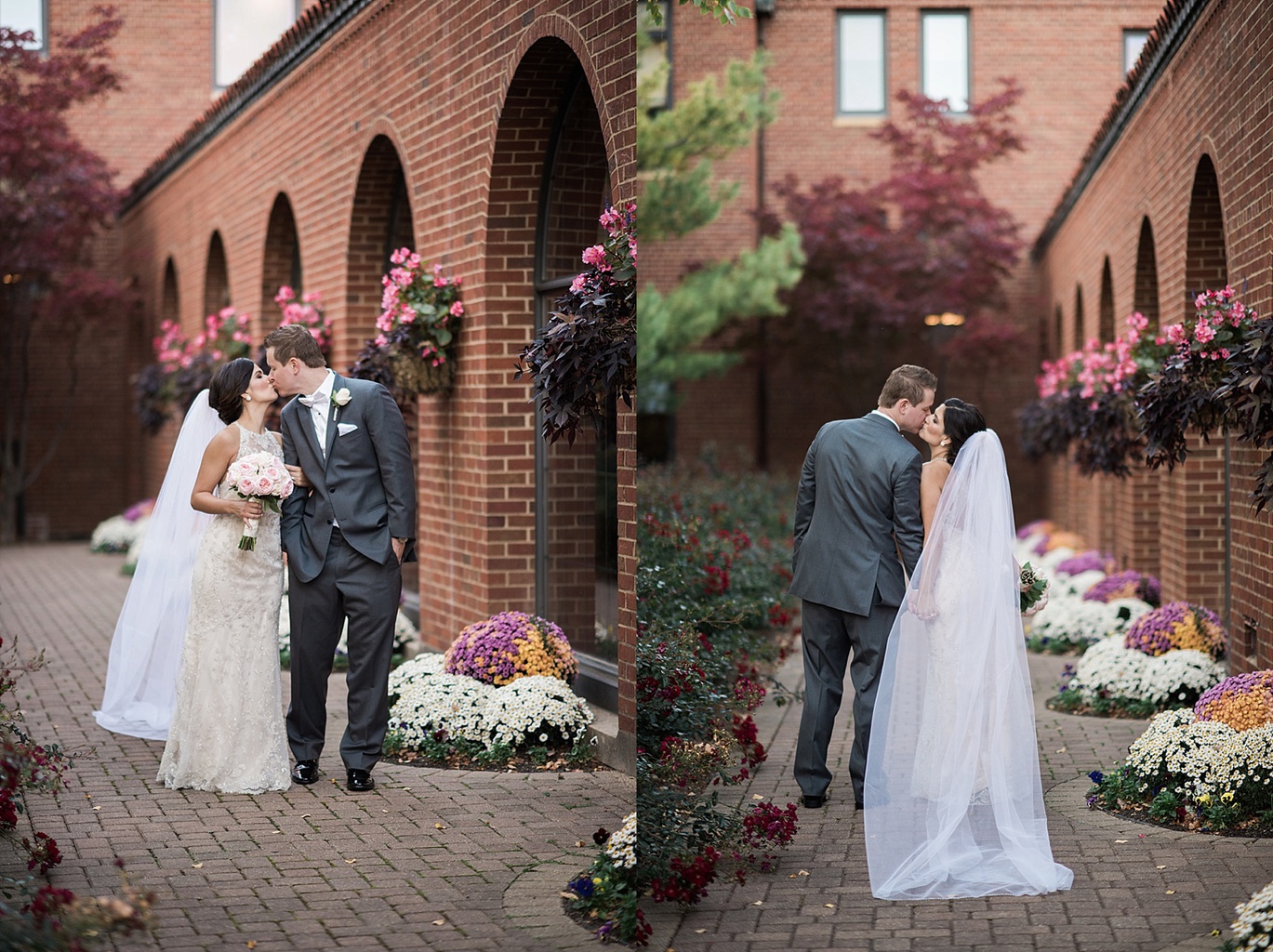 Detroit Wedding venues: The Inn St. John's, Plymouth courtyard wedding photos