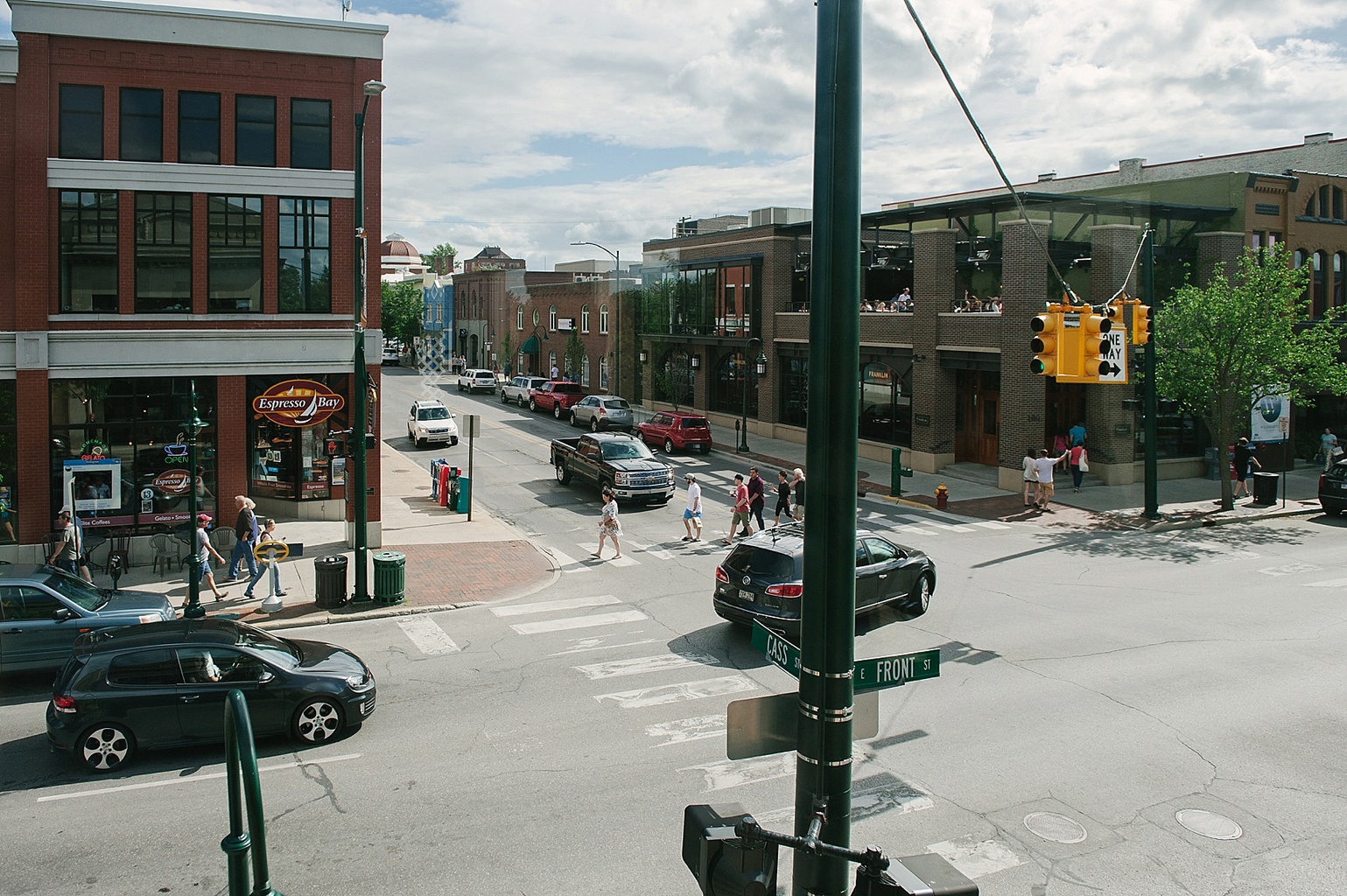 Traverse City Wedding Venues: The view from the Corner Loft on Front Street in downtown Traverse City (wedding venue photos)