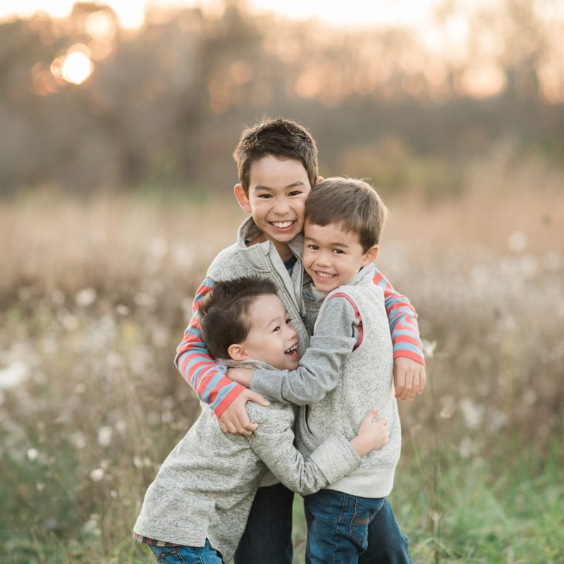 Rural Family Photos with Three Little Brothers