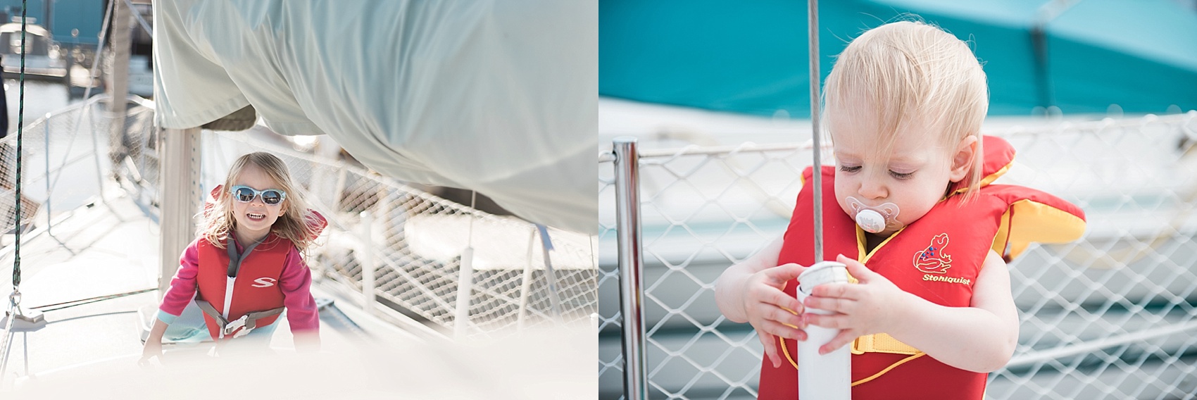 Michigan wedding and lifestyle photographer, Allie Siarto, shares photos of her young daughters on a Catalina 30 sailboat 
