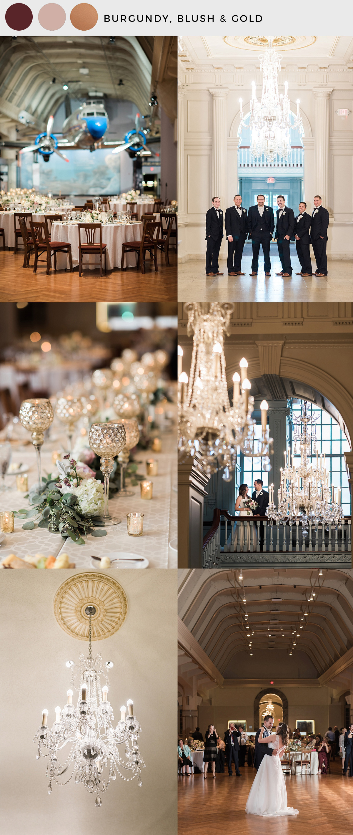 The Henry Ford Museum Wedding photos showing Michigan winter wedding venues