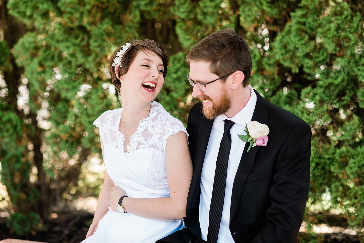 East Lansing wedding photographers - natural laughing wedding photos