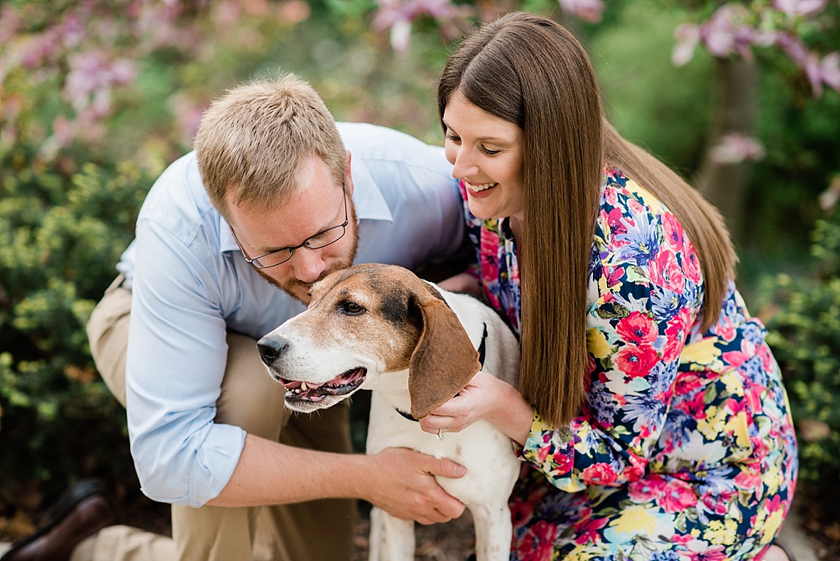 East Lansing engagement photos with dog