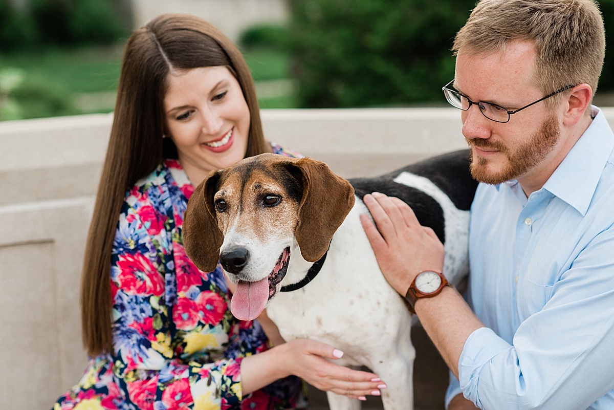 East Lansing Michigan State engagement photos with dog