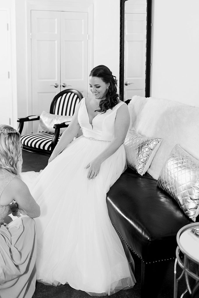getting ready in the bridal suite at Planterra Conservatory Wedding Photos in West Bloomfield, Michigan, by Allie & Co. wedding photographers