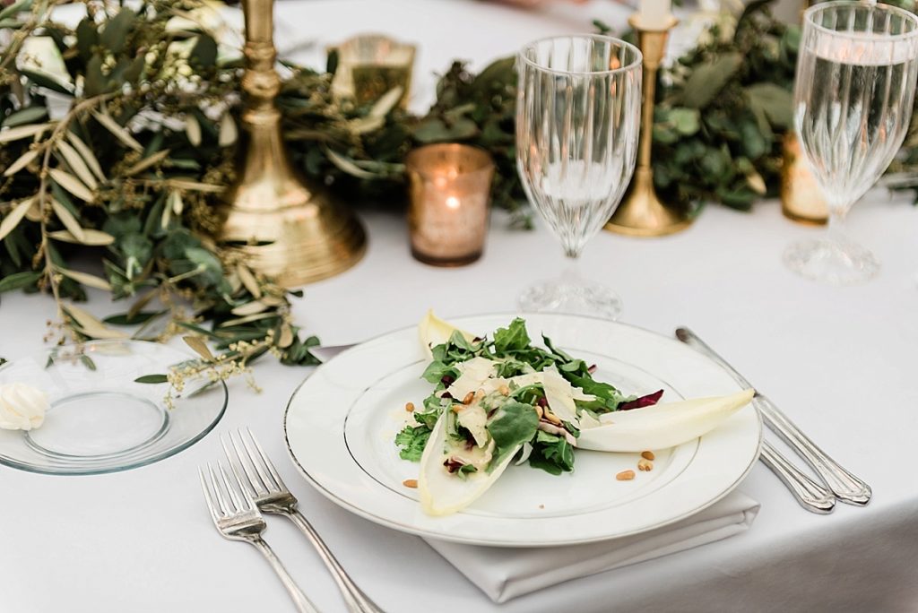 Forte Belanger salad from Planterra Conservatory, Wedding Photos in West Bloomfield, Michigan, by Allie & Co. wedding photographers