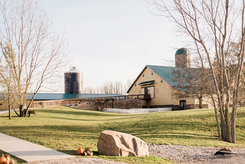 A photo of the Stone House Farm outdoor wedding ceremony site photo, a Michigan barn wedding venue