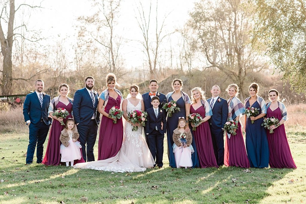 A wedding party photo from Stone House Farm, a Michigan barn wedding venue, by Allie & Co Photographers