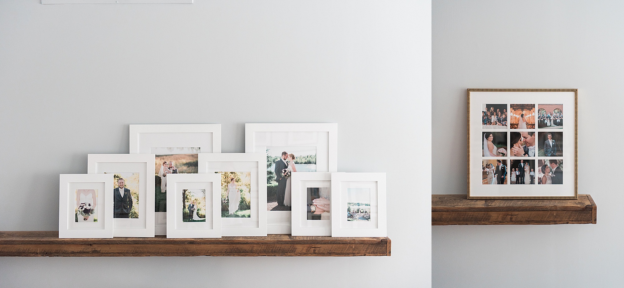 Framed wedding photos from Allie Siarto Photography, East Lansing, Michigan wedding photographers