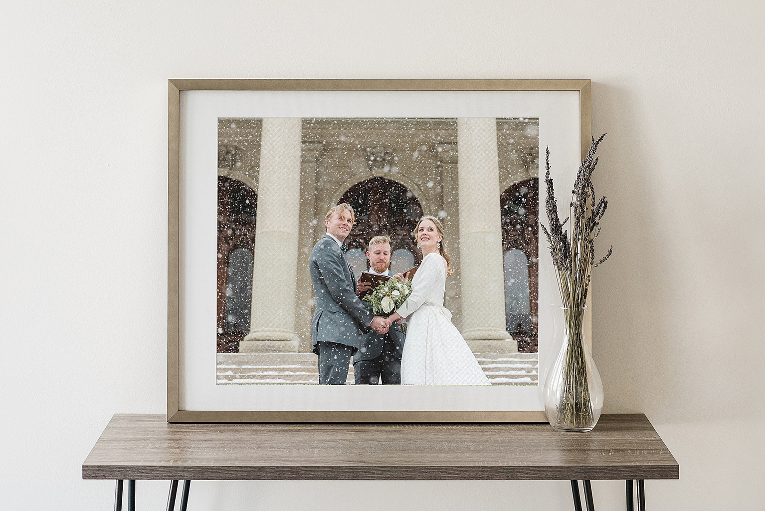 Champagne framed wedding photo by Allie Siarto & Co, East Lansing, Michigan wedding photographers