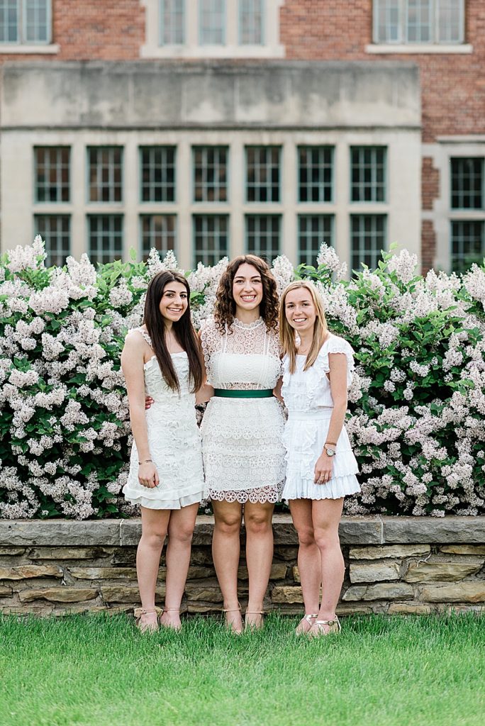 Michigan State senior portraits with roommates on campus in East Lansing, Michigan