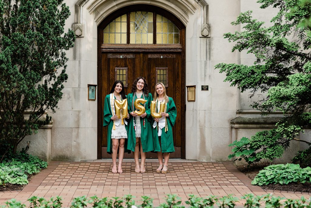 Michigan State senior roommate photos on campus in front of Beaumont Tower in East Lansing, Michigan by Allie Siarto Photography, Michigan photographers
