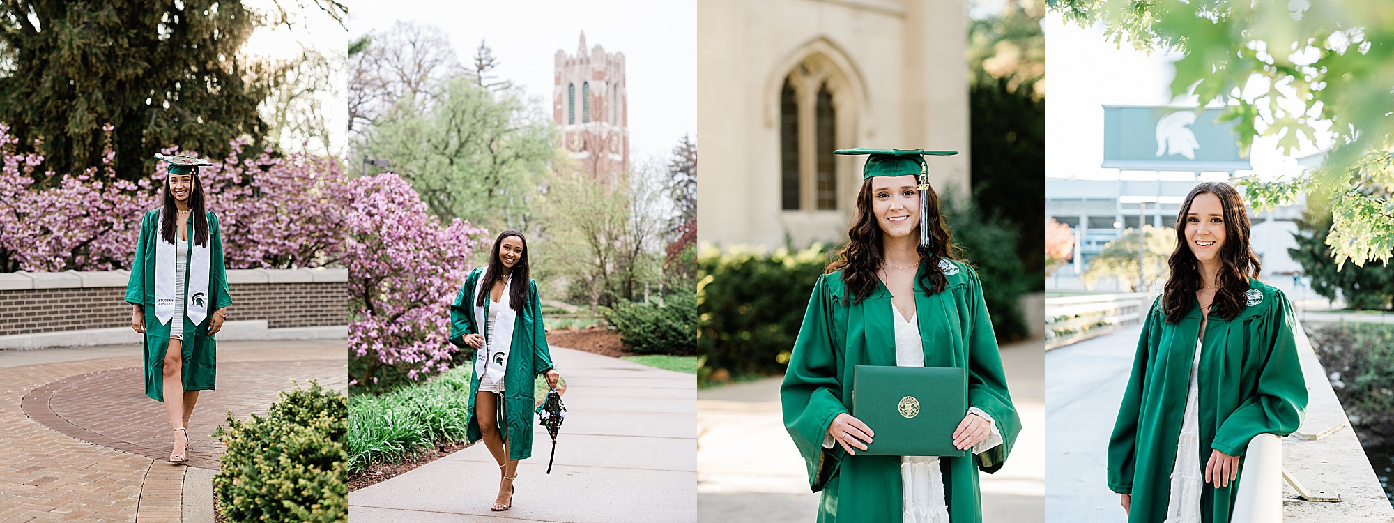Michigan State senior graduation photo ideas with cap and gown