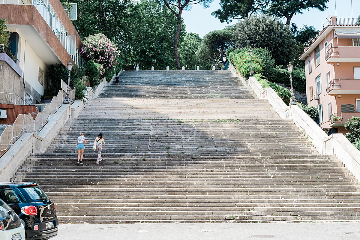 Michigan branding photographer in Rome - large set of steps in Trastevere