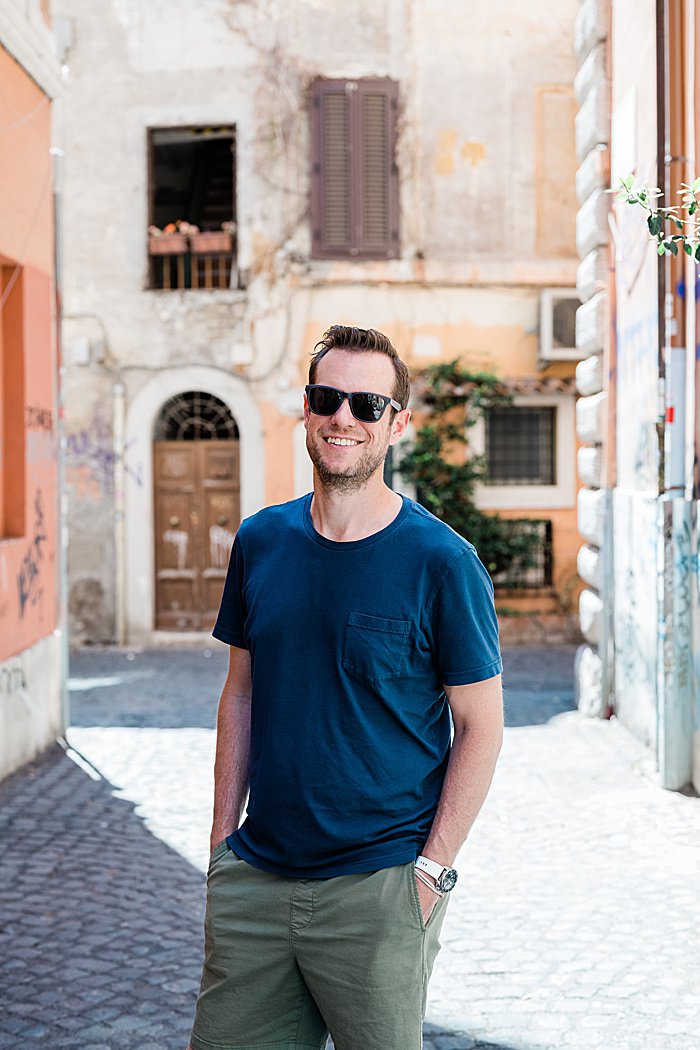 Michigan branding photographer in Rome - Jeff on a small road