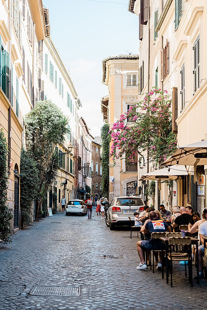 Michigan branding photographer in Rome - a narrow cobblestone street 
