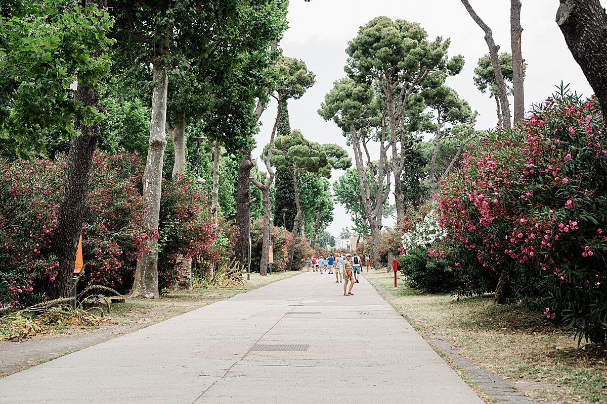 Michigan branding photographer in Rome - a path along the outside of Pompeii