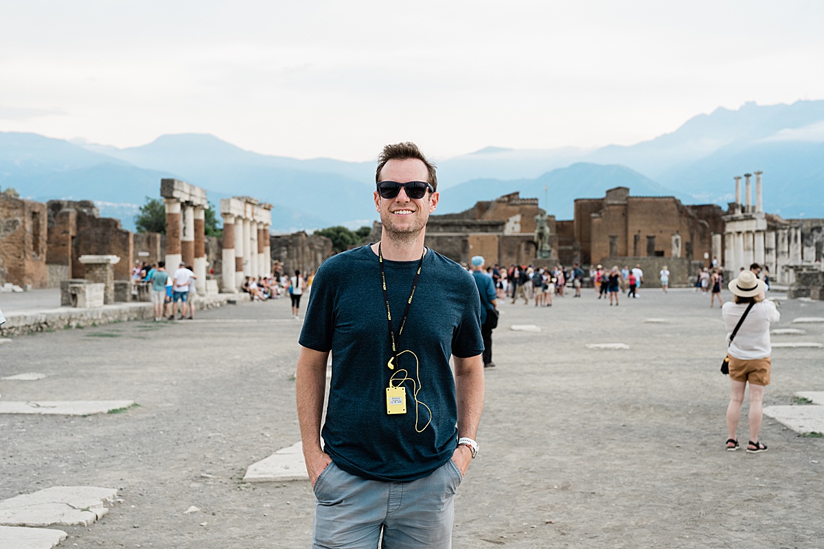 Michigan branding photographer in Rome - Jeff in Pompeii