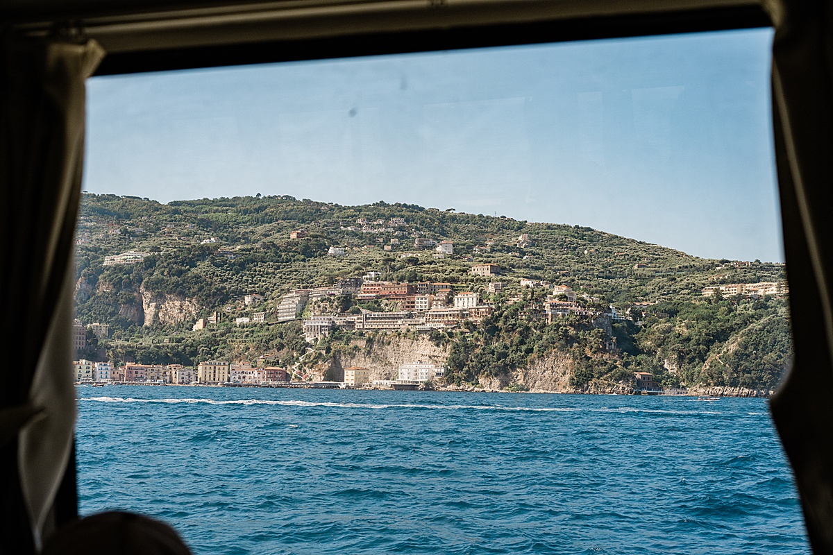 Michigan branding photographer in Rome - the view of Capri from the ferry