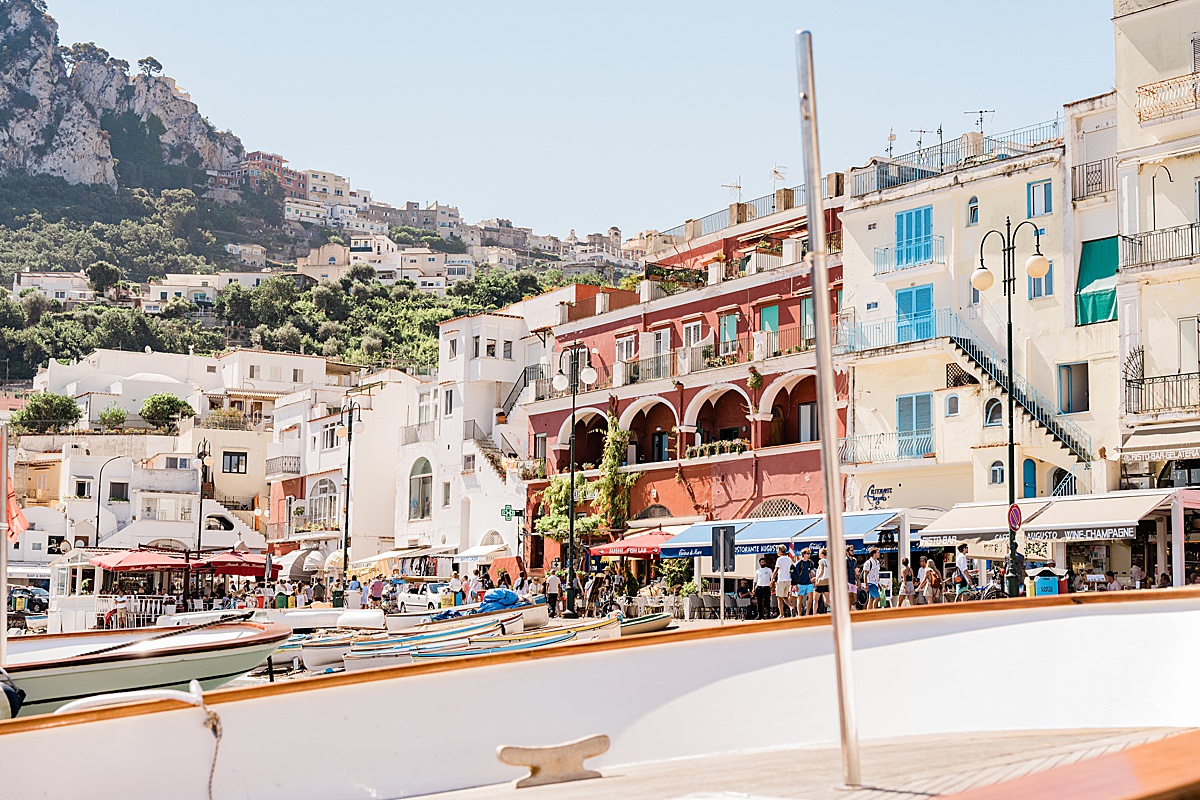 Michigan branding photographer in Rome - the view of Capri from the docks