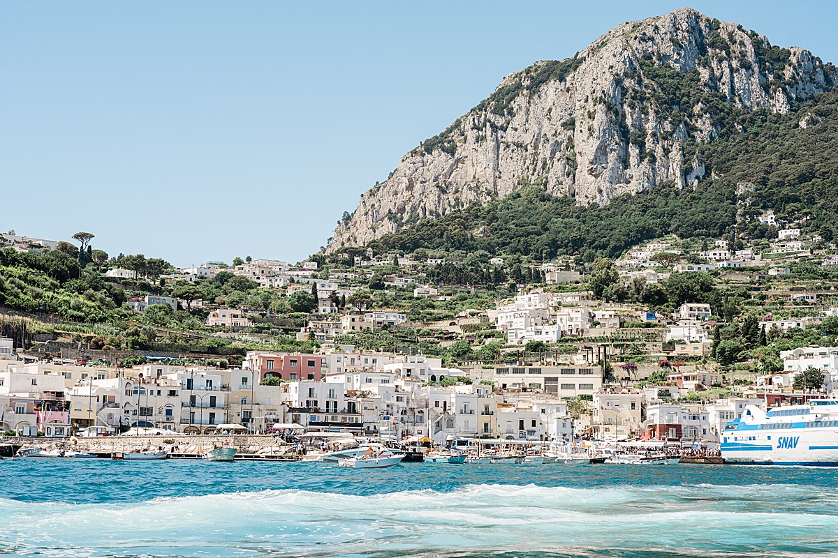 Michigan branding photographer in Rome - the view of Capri from the water