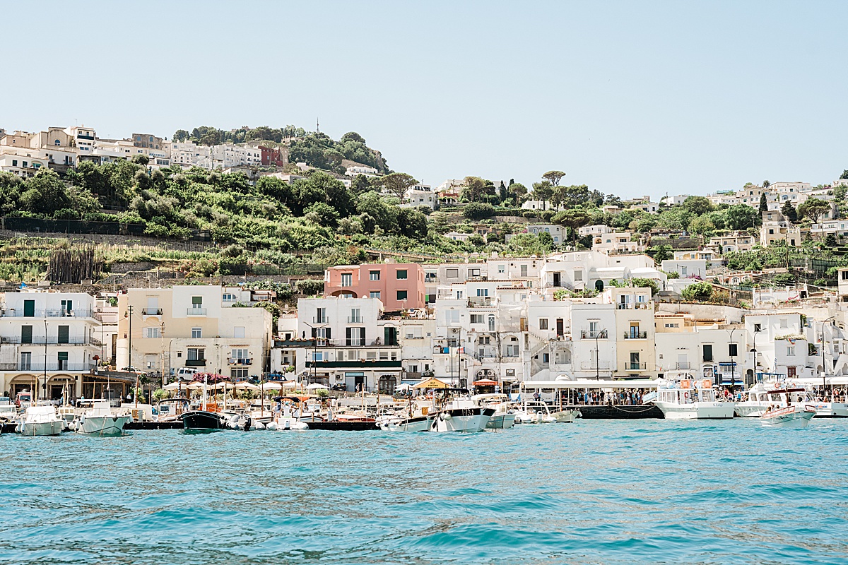 Michigan branding photographer in Rome - view of Capri from the water