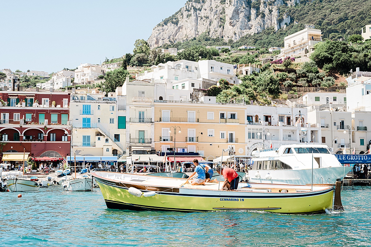 Michigan branding photographer in Rome - the view of Capri from the docks