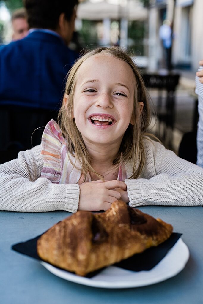 A enjoys a Nutella cornet in Rome, Italy