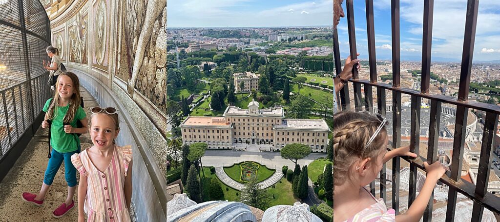 Climbing to the top of St. Peter's Basilica with kids