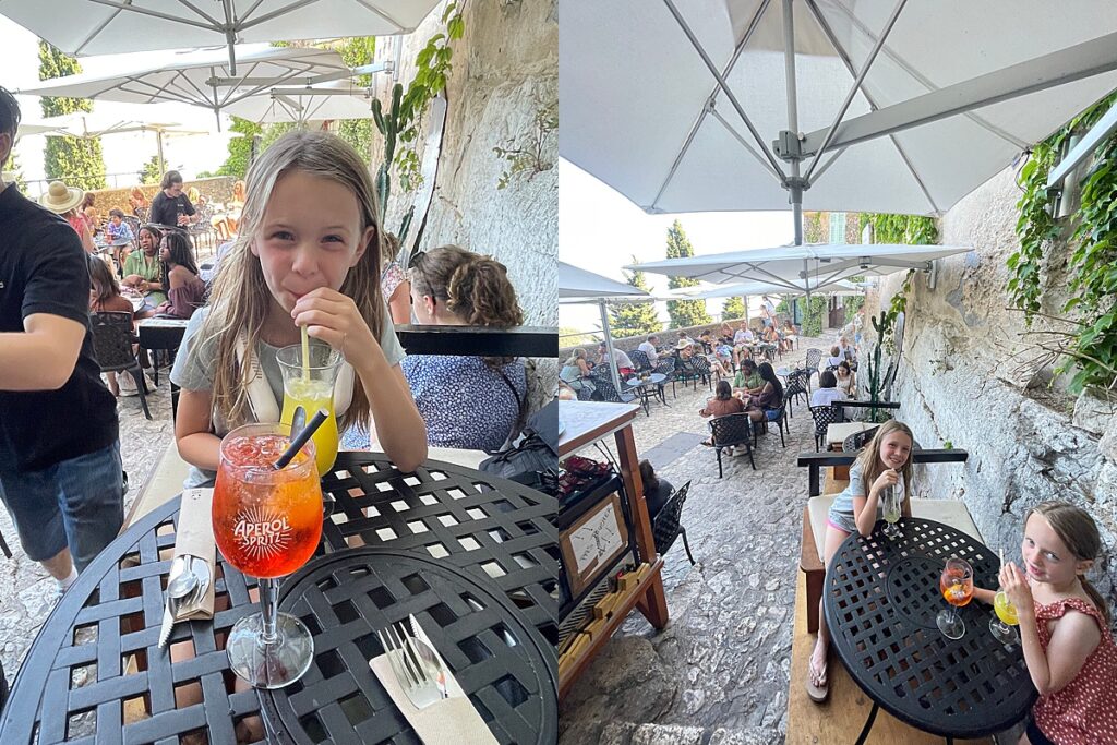 Dining in Eze, France with kids