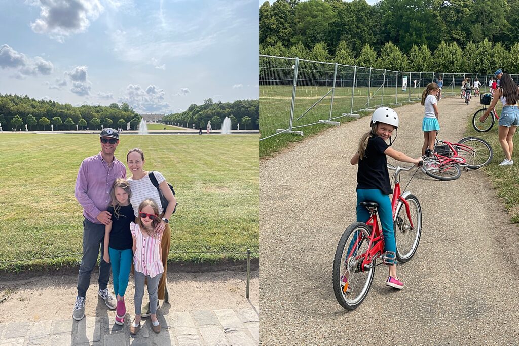 A bike tour with kids in Versailles, France